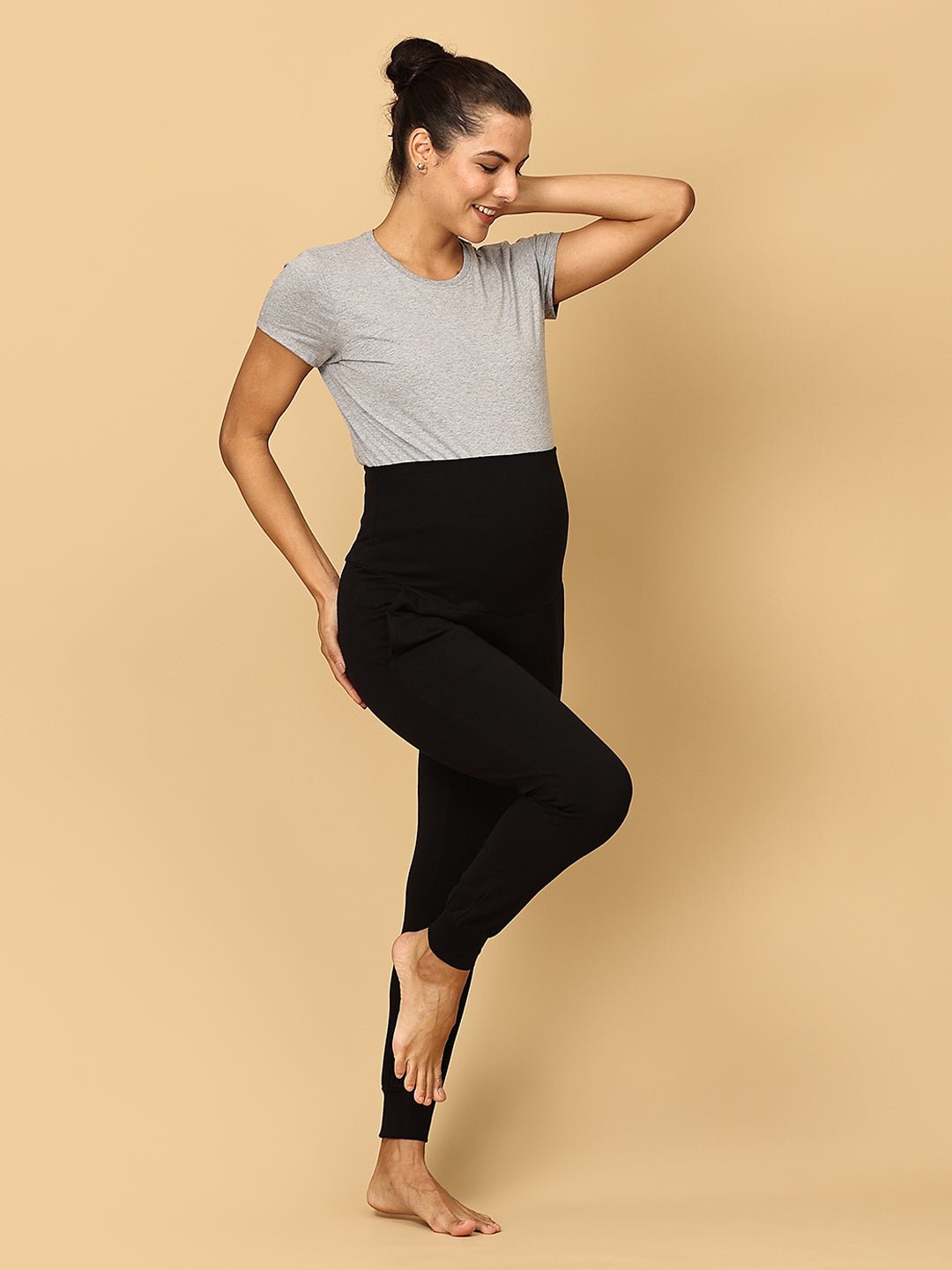 Comfy Maternity Joggers Black - DEN - BLKJG - S