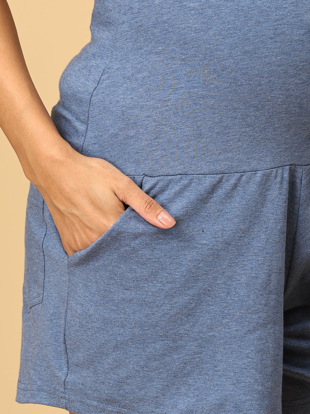 COMFY MATERNITY SHORTS- Blue Melange