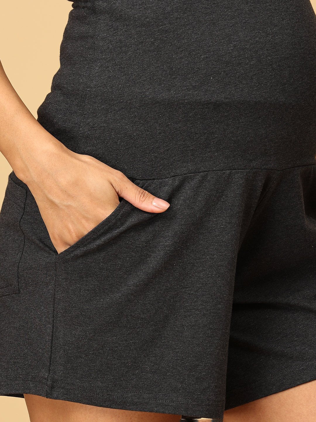 COMFY MATERNITY SHORTS- Grey Melange
