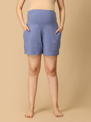 Comfy Maternity Shorts - Violet Melange - MBS - KS - VLTM - S