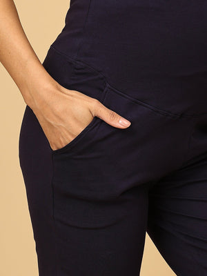 Comfy Maternity Trackpants Combo of 2 - PYJ2 - AN - GRNVB - S