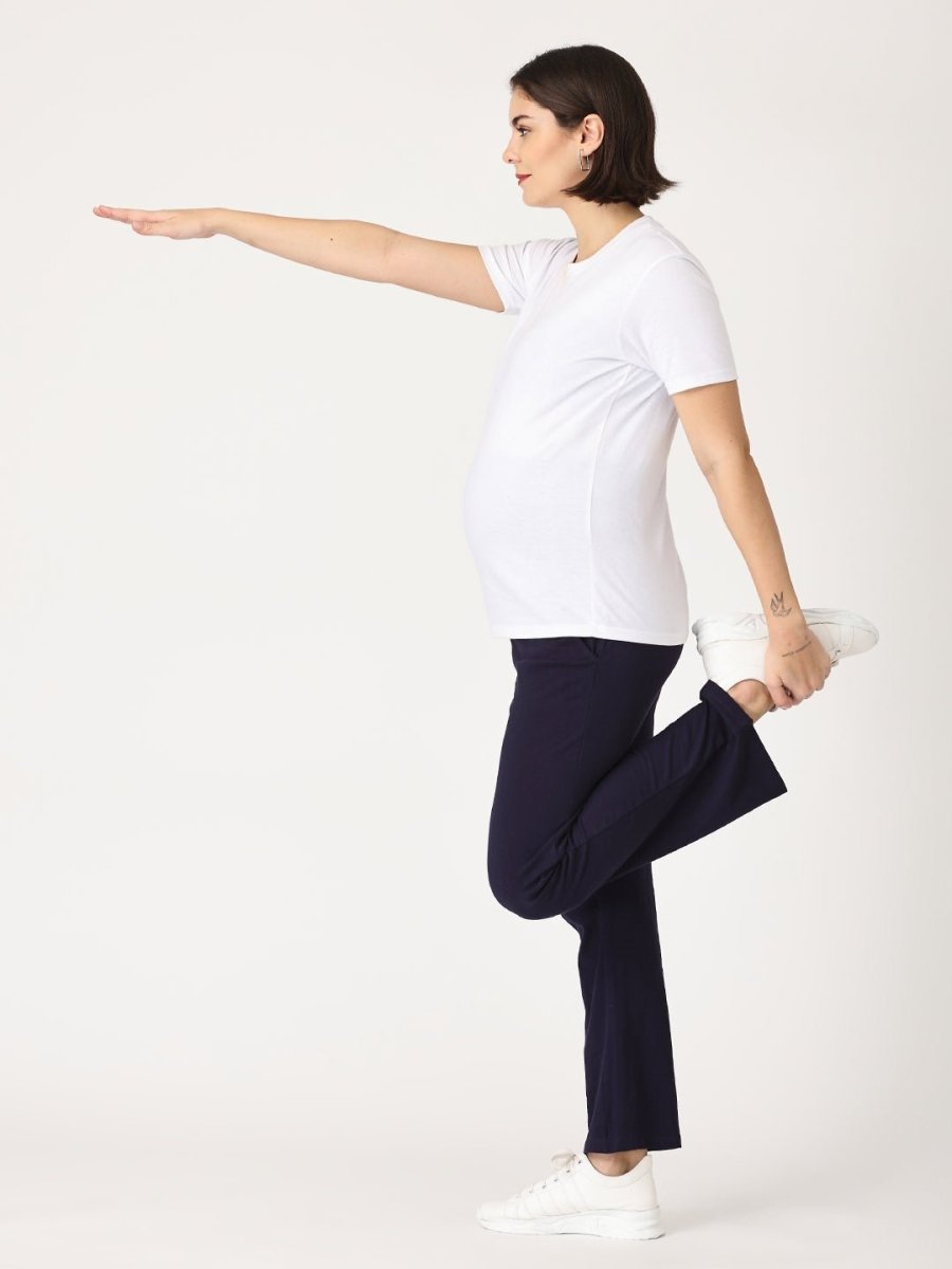 Comfy Maternity Trackpants - Navy Blue - PYJ-PN-NVB-S