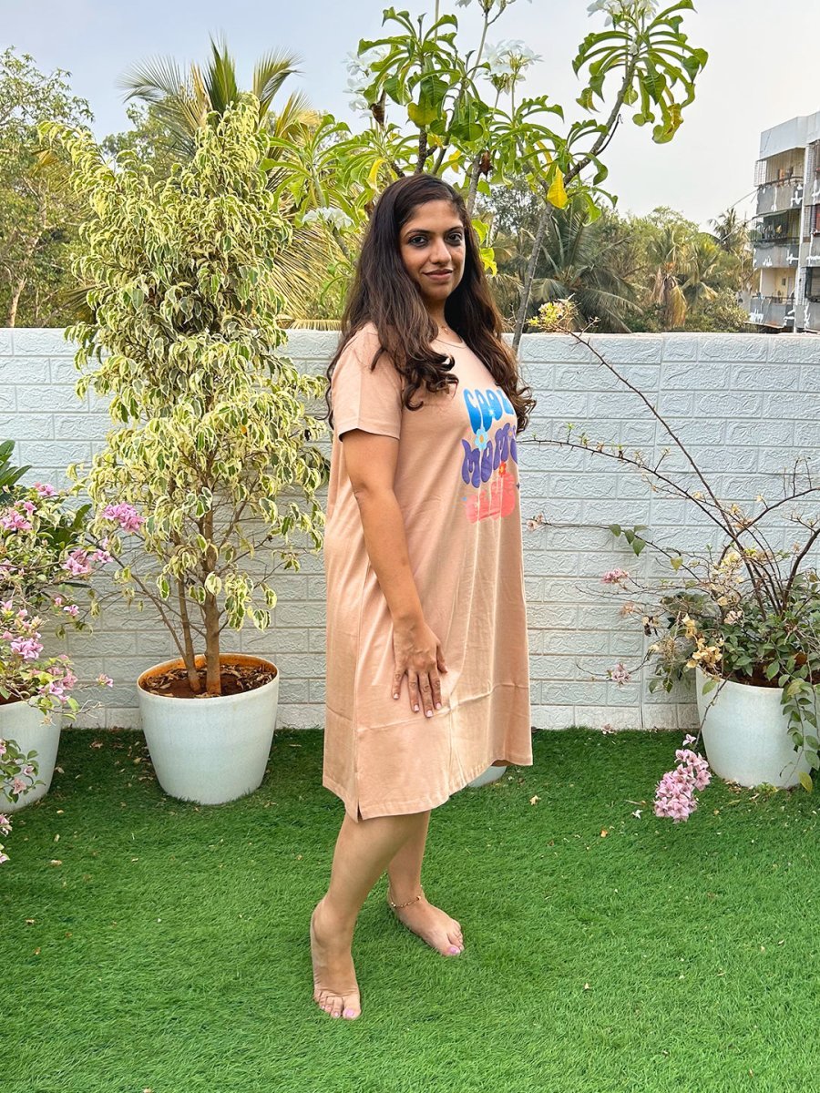 Cool Mom Club Oversized Maternity T Shirt Dress - NW-SC-CLMCO-S