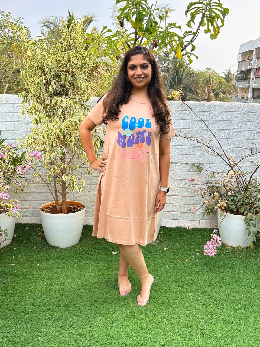Cool Mom Club Oversized Maternity T Shirt Dress - NW-SC-CLMCO-S