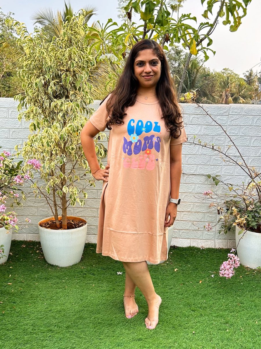 Cool Mom Club Oversized Maternity T Shirt Dress - NW-SC-CLMCO-S