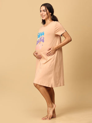 Cool Mom Club Oversized Maternity T Shirt Dress - NW - SC - CLMCO - S
