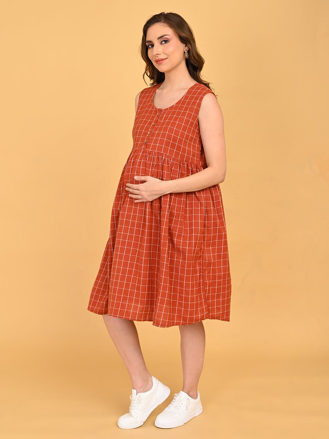 Copper Daybreak Maternity and Nursing Shacket Dress - Multi Maternity Casual Dress