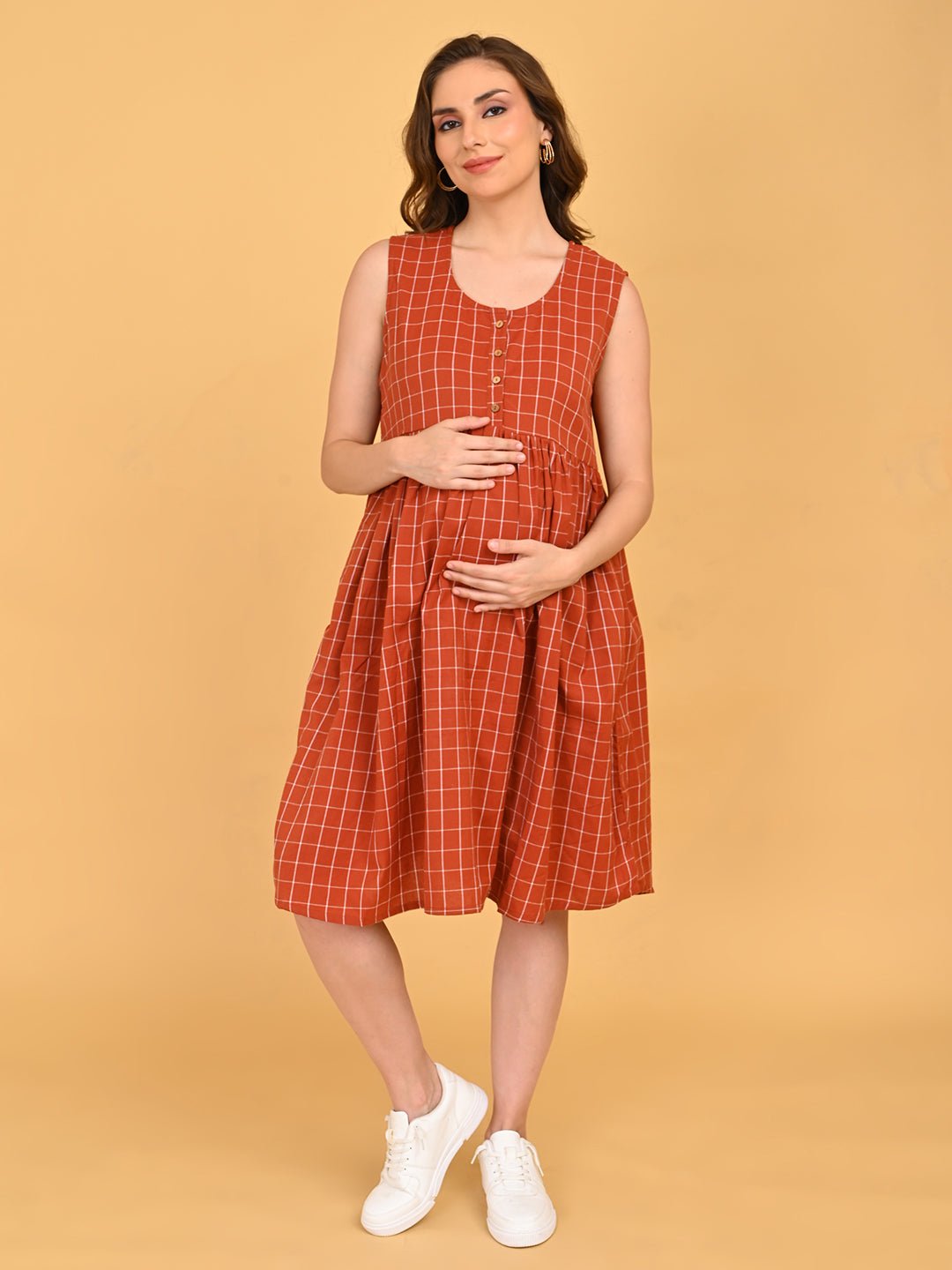 Copper Daybreak Maternity and Nursing Shacket Dress - Multi Maternity Casual Dress