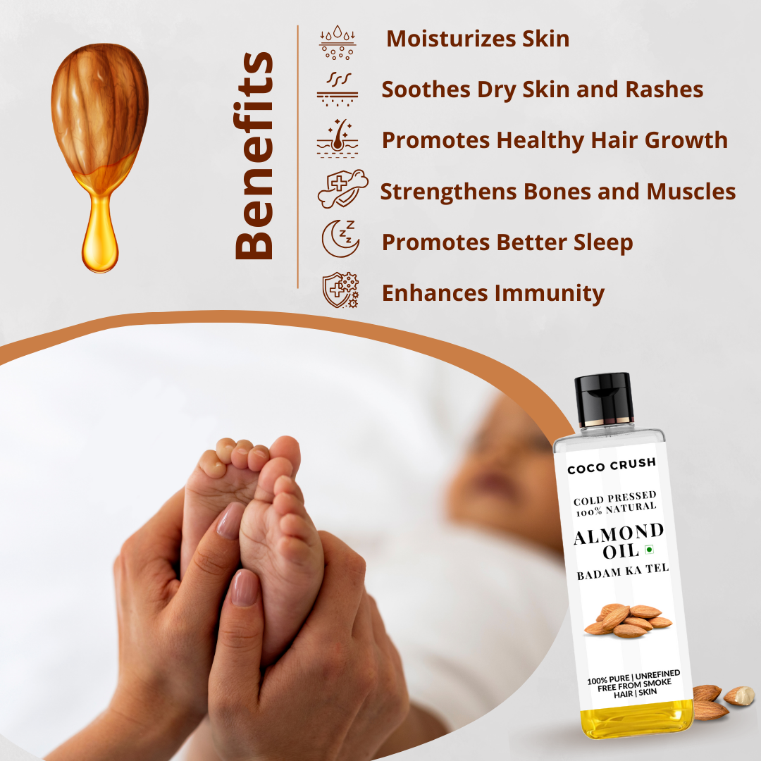 Coco Crush Cold Pressed Almond & Mustard Oil Combo for Babies