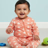 Coral Blossom Infant Zipper Romper - Preemie Baby Romper
