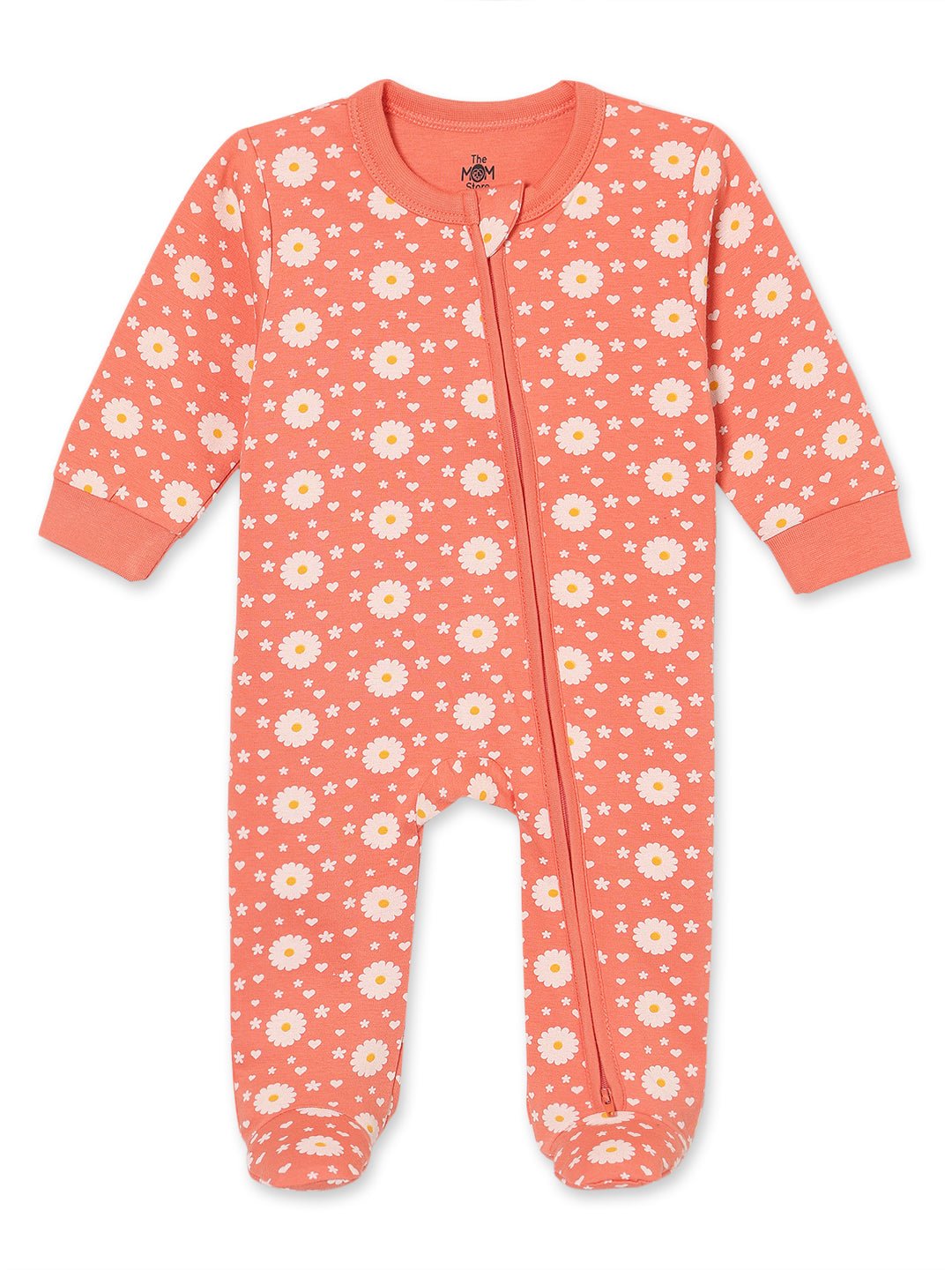 Coral Blossom Infant Zipper Romper - ROM - TC - CRBLS - PM