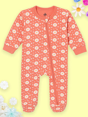 Coral Blossom Infant Zipper Romper - ROM - TC - CRBLS - PM