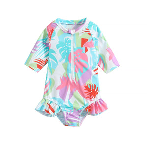 Coral Wave Girls Swimsuit - 2 - 4 Years Kids Swimwear