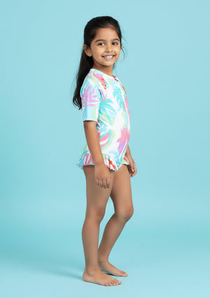 Coral Wave Girls Swimsuit - 2 - 4 Years Kids Swimwear