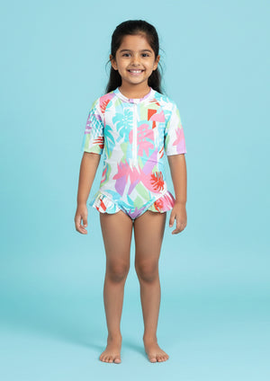 Coral Wave Girls Swimsuit - 2 - 4 Years Kids Swimwear