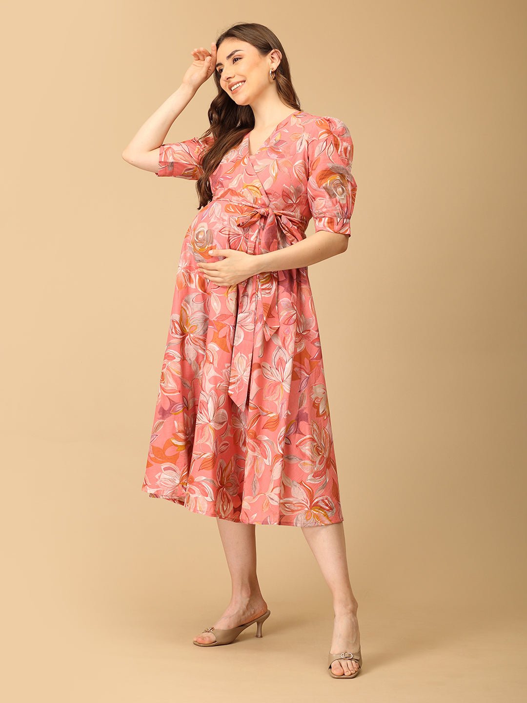 Coralé Maternity and Nursing Wrap Dress - DRS - SK - CORLE - S