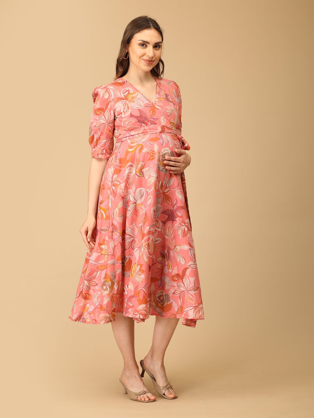 Coralé Maternity and Nursing Wrap Dress - DRS - SK - CORLE - S