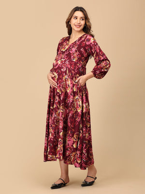 Cork It & Werk It Maternity and Nursing Maxi Dress - DRS - SK - CRIWRI - S
