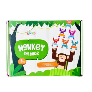 Cots and Cuddles 12pc Wooden Monkey Balancing Stacking Toy for Kids - CNCWoodenMonkeyBalance