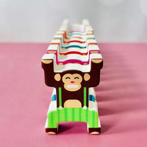 Cots and Cuddles 12pc Wooden Monkey Balancing Stacking Toy for Kids - CNCWoodenMonkeyBalance