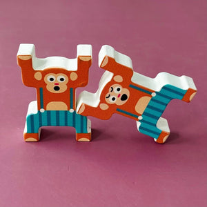 Cots and Cuddles 12pc Wooden Monkey Balancing Stacking Toy for Kids - CNCWoodenMonkeyBalance