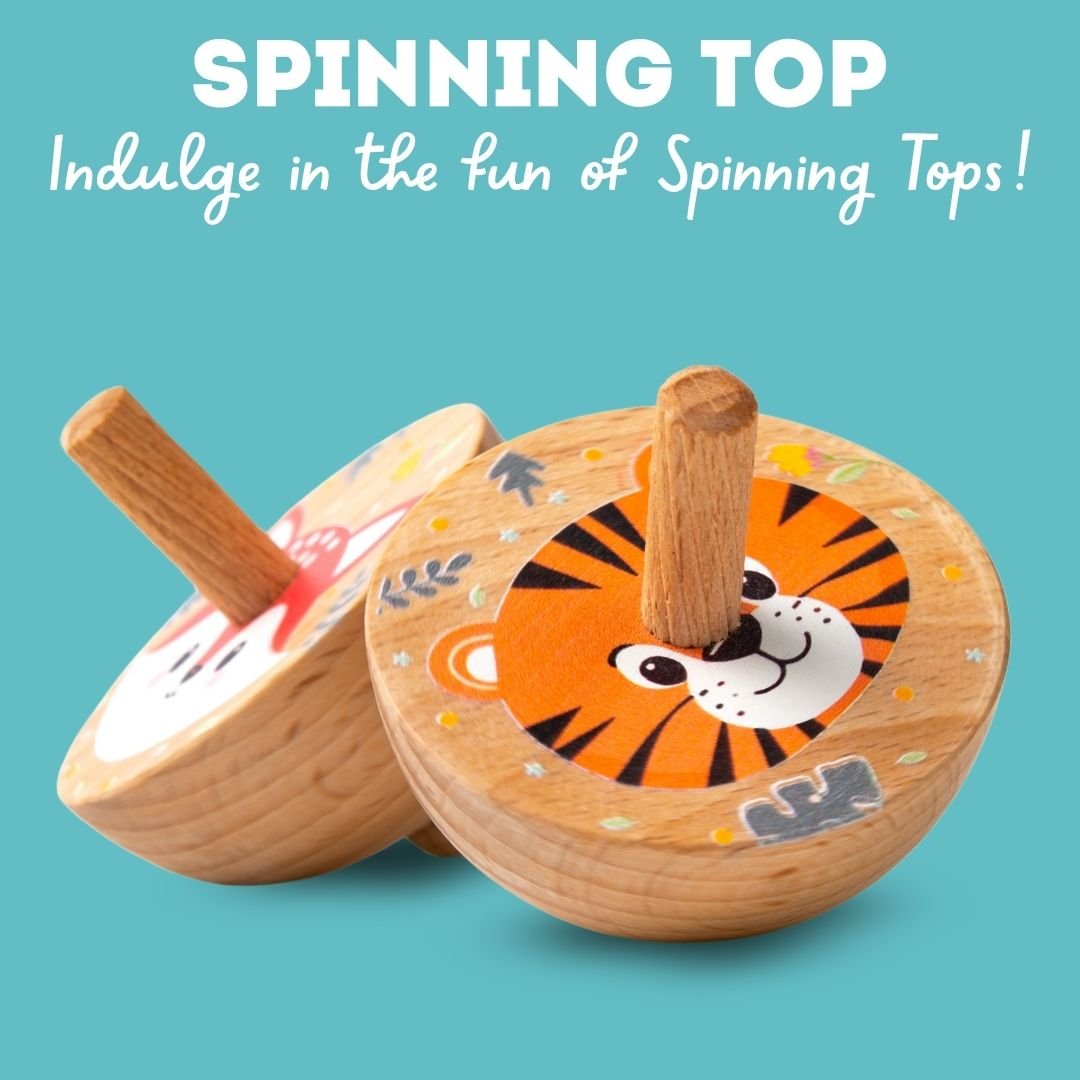 Cots and Cuddles 3pc Wooden Spinning Tops for Kids Age 3+ - CNCWoodenSpinningTop3pc