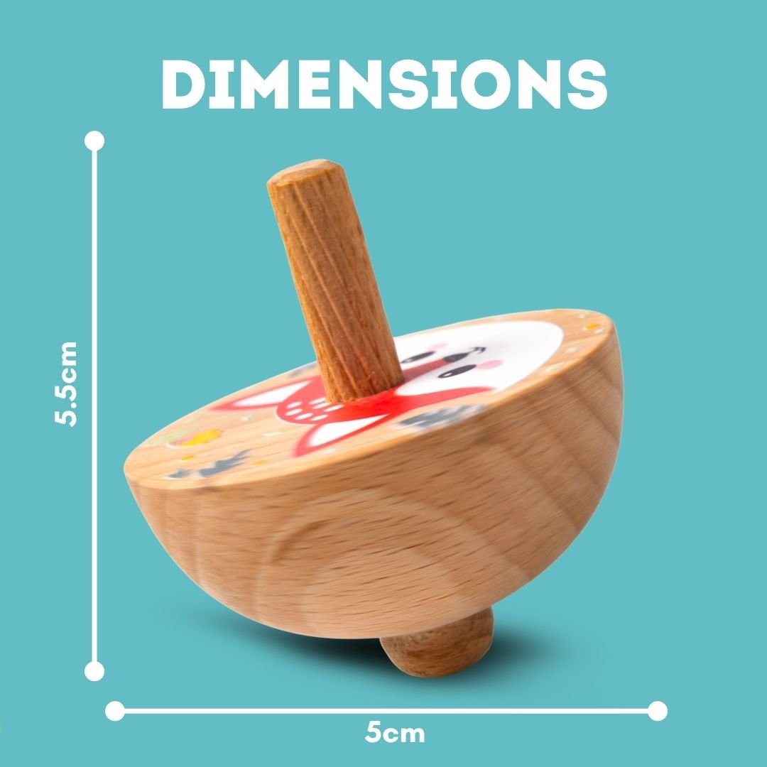 Cots and Cuddles 3pc Wooden Spinning Tops for Kids Age 3+ - CNCWoodenSpinningTop3pc