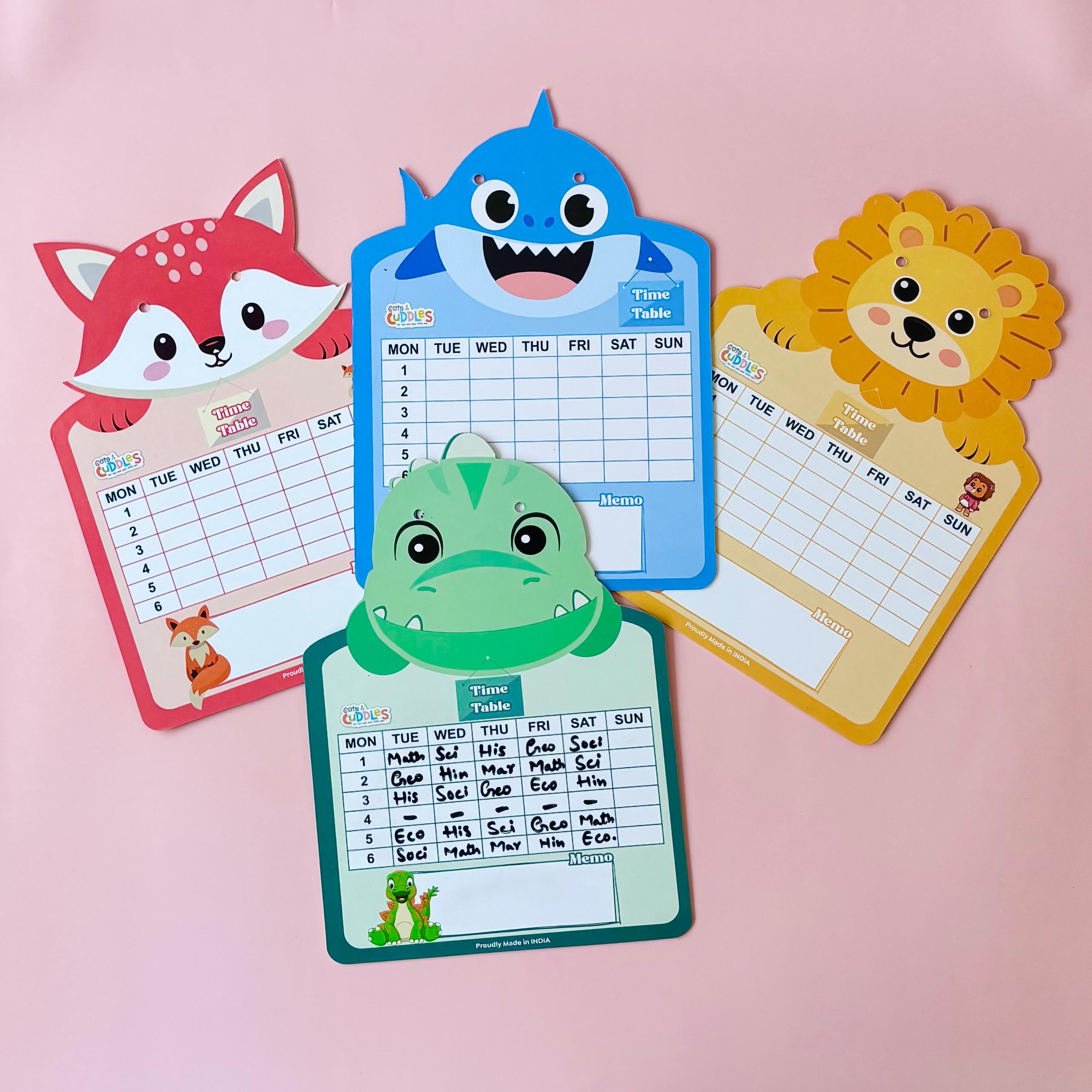 Cots and Cuddles Animal Design Write and Wipe Board for Kids (8pc) - CNCWrite&Wipe8pc