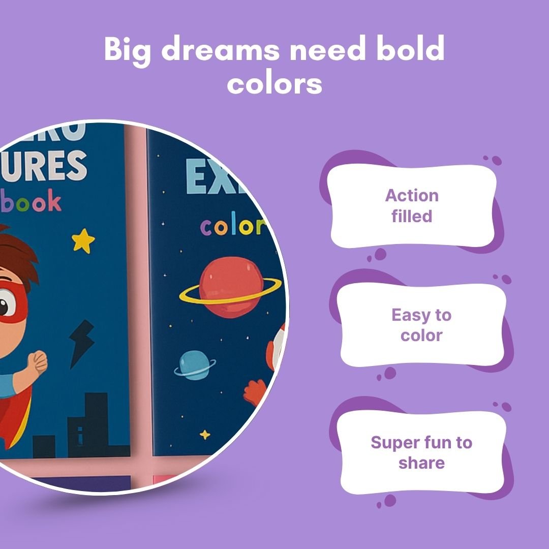 Cots and Cuddles Astro & Superhero Design Colouring Books for Kids - CNCAstro&SHeroColouringBook