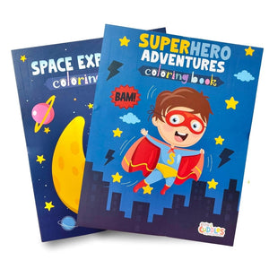 Cots and Cuddles Astro & Superhero Design Colouring Books for Kids - CNCAstro&SHeroColouringBook