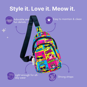 Cots and Cuddles Cat Print Crossbody Bag for Kids - 1pcCatCrossbodyBag