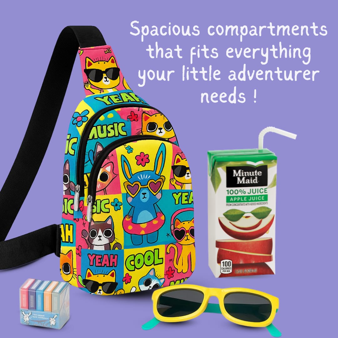 Cots and Cuddles Cat Print Crossbody Bag for Kids - 1pcCatCrossbodyBag