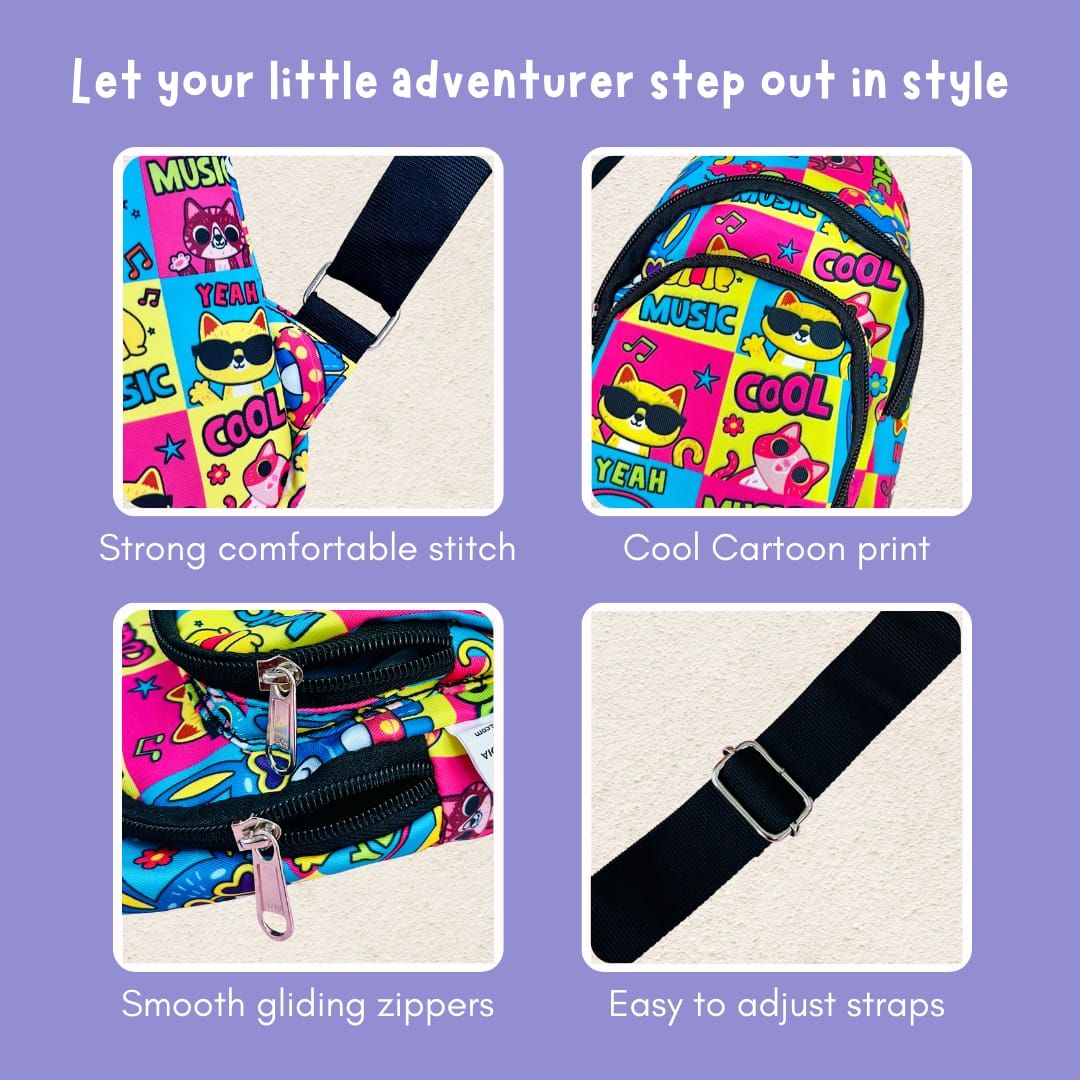 Cots and Cuddles Cat Print Crossbody Bag for Kids - 1pcCatCrossbodyBag