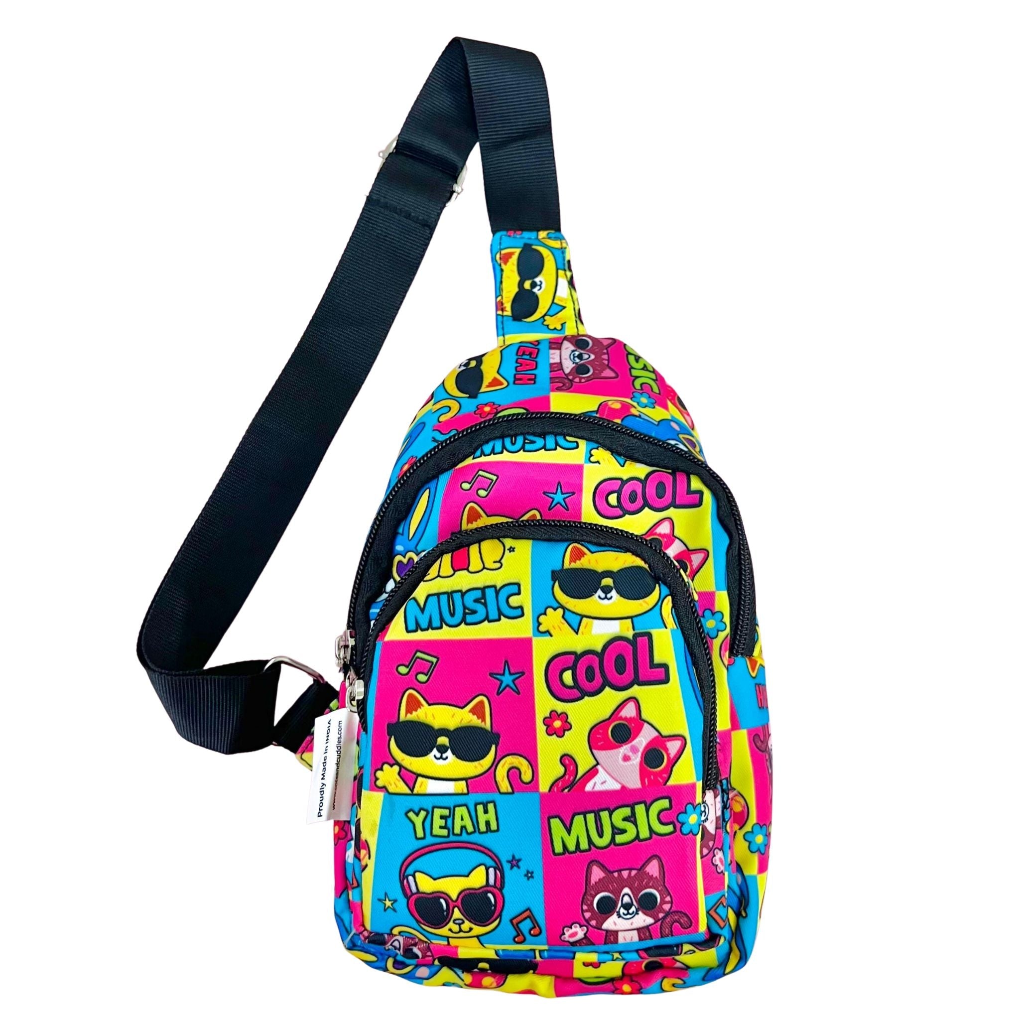 Cots and Cuddles Cat Print Crossbody Bag for Kids - 1pcCatCrossbodyBag