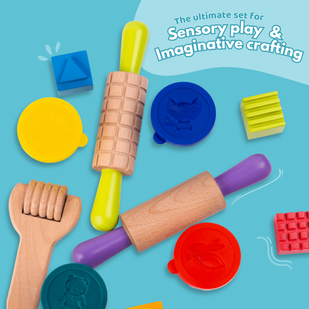 Cots and Cuddles Dough Mould Tool Kit with Fun Shapes and 4pc Clay - CNC Dough Mould kit