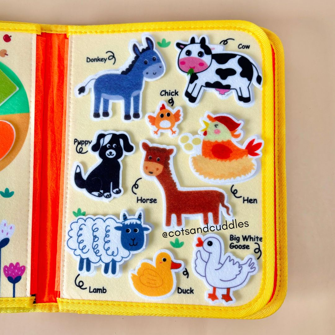Cots and Cuddles Felt Activity Book Farm - CNC Felt Activity Book Farm