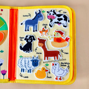 Cots and Cuddles Felt Activity Book Farm - CNC Felt Activity Book Farm