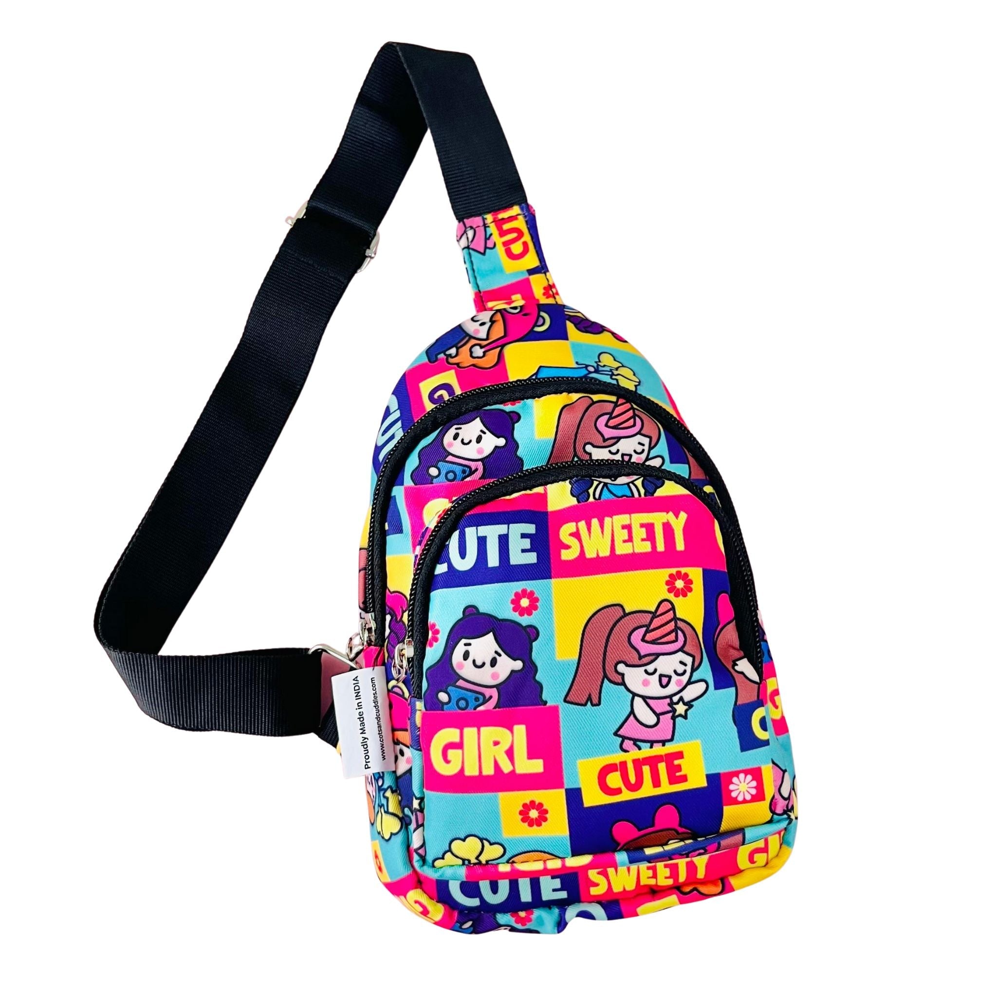 Cots and Cuddles Girl Print Crossbody Bag for Kids Age 3+ - 1pcGirlCrossbodyBag