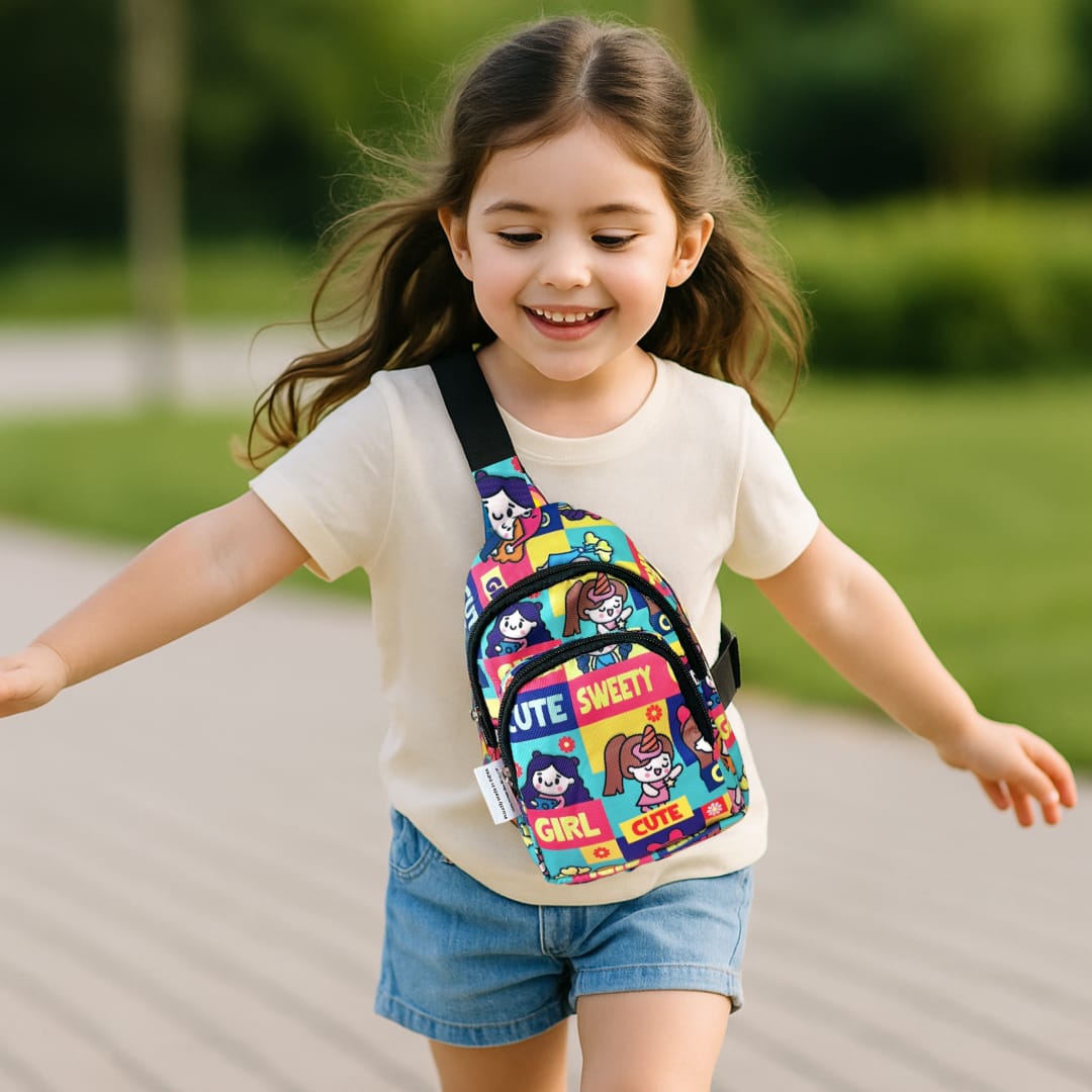 Cots and Cuddles Girl Print Crossbody Bag for Kids Age 3+ - 1pcGirlCrossbodyBag