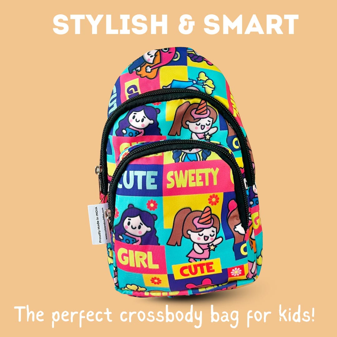 Cots and Cuddles Girl Print Crossbody Bag for Kids Age 3+ - 1pcGirlCrossbodyBag