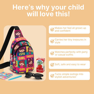 Cots and Cuddles Girl Print Crossbody Bag for Kids Age 3+ - 1pcGirlCrossbodyBag