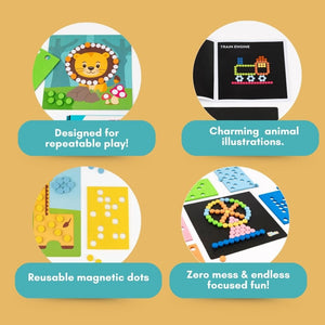 Cots and Cuddles Jungle Theme Magnetic Dot Play Activity Game for Kids - CNCDotPlayMagnetJungle