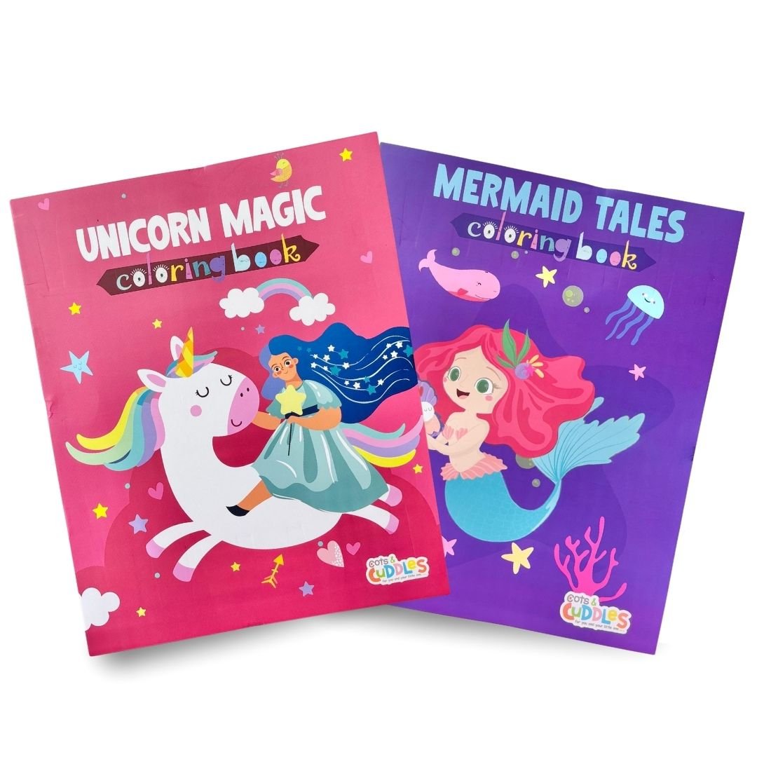 Cots and Cuddles Mermaid & Unicorn Design Colouring Books for Kids - CNCColorBookUnicorn&Mermaid