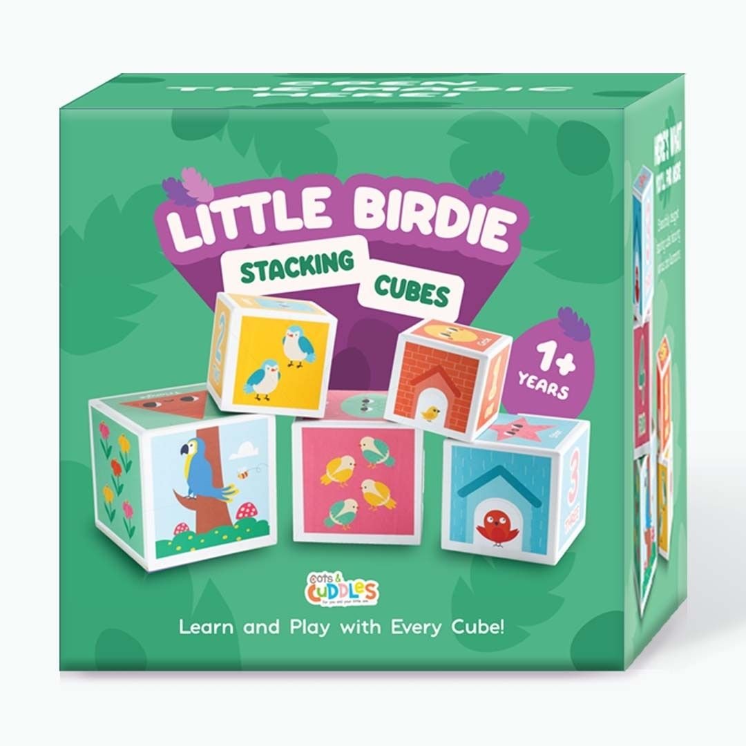 Cots and Cuddles Nature Birds Theme 5 Layer Stacking Cube for Kids Age 1+ - CNC Stacking Cube