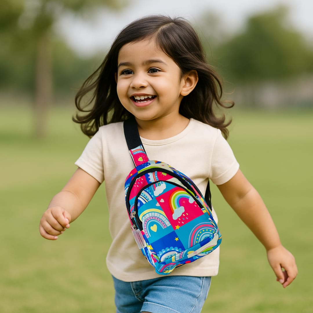 Cots and Cuddles Rainbow Print Crossbody Bag for Kids - 1pcRainbowCrossbodyBag