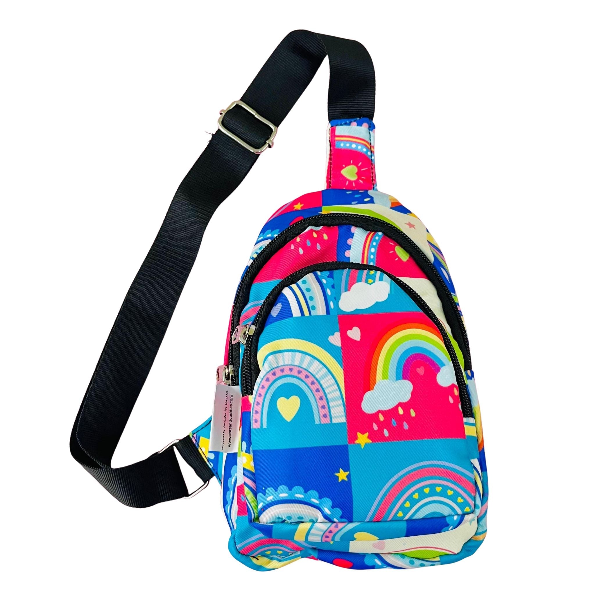 Cots and Cuddles Rainbow Print Crossbody Bag for Kids - 1pcRainbowCrossbodyBag