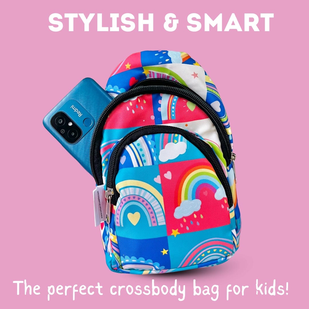 Cots and Cuddles Rainbow Print Crossbody Bag for Kids - 1pcRainbowCrossbodyBag