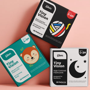 Cots and Cuddles Tiny Vision Flashcards for Kids Age 0 - 9 months Set of 3 - CNC Tiny Vision Flashcards Set of 3