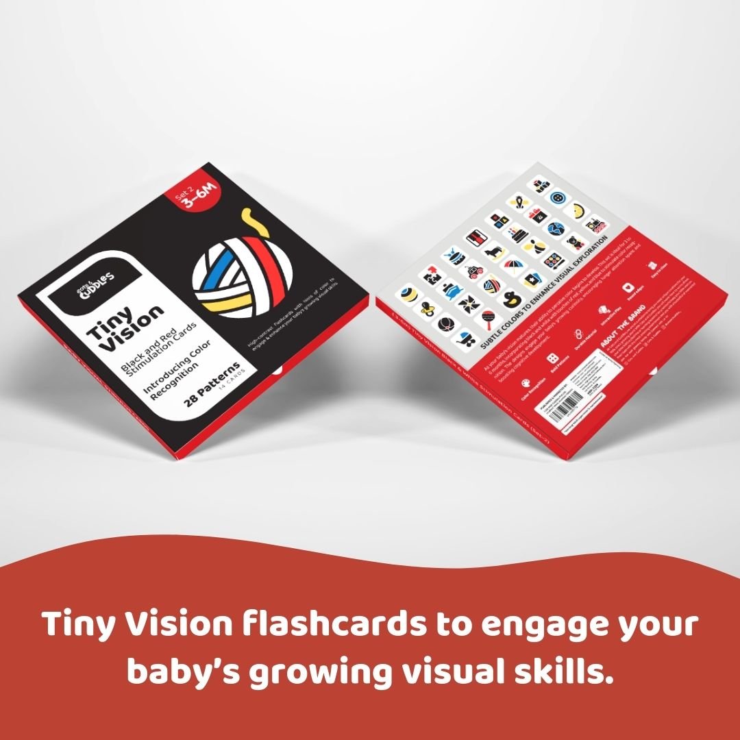 Cots and Cuddles Tiny Vision Flashcards for Kids Age 0 - 9 months Set of 3 - CNC Tiny Vision Flashcards Set of 3