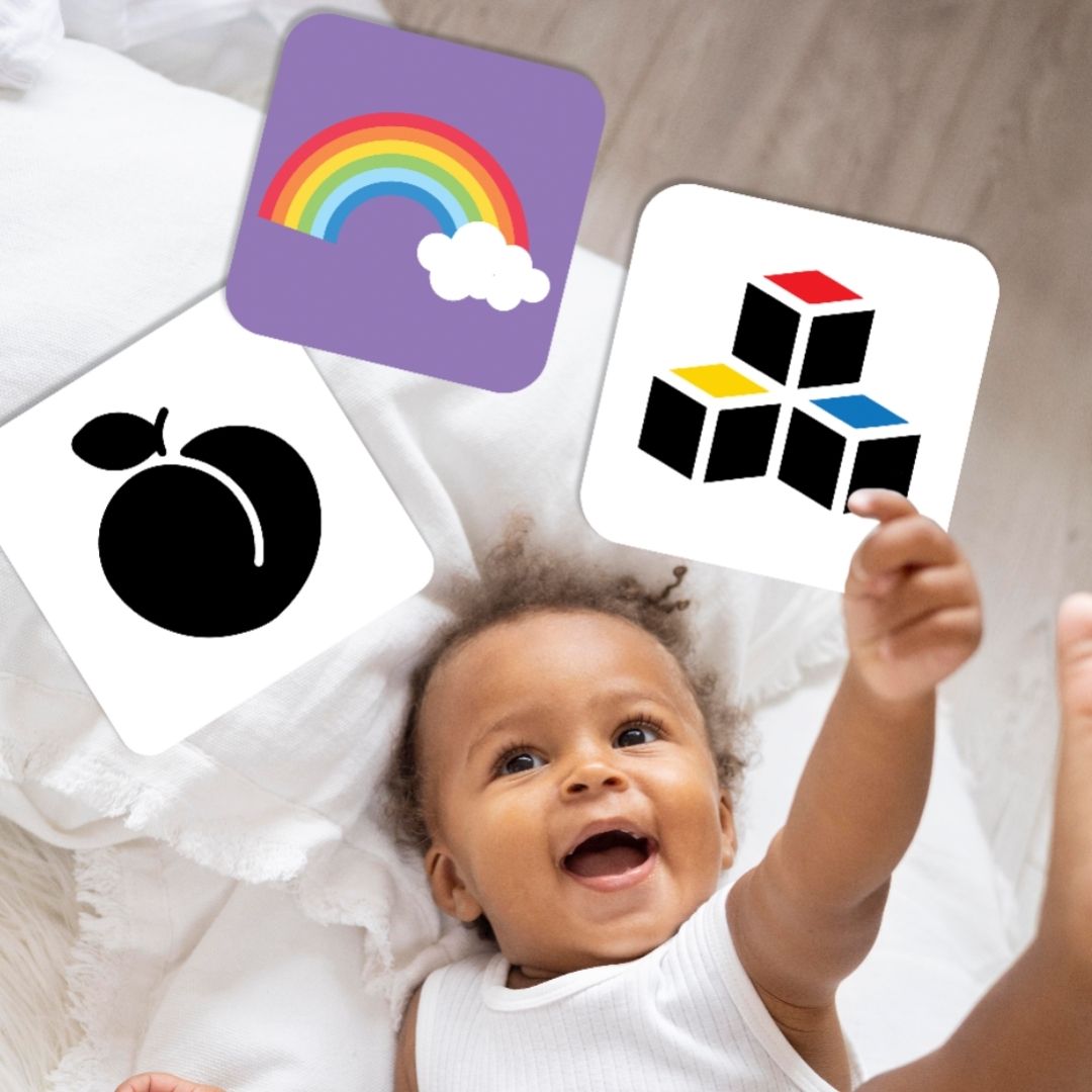 Cots and Cuddles Tiny Vision Flashcards for Kids Age 0 - 9 months Set of 3 - CNC Tiny Vision Flashcards Set of 3